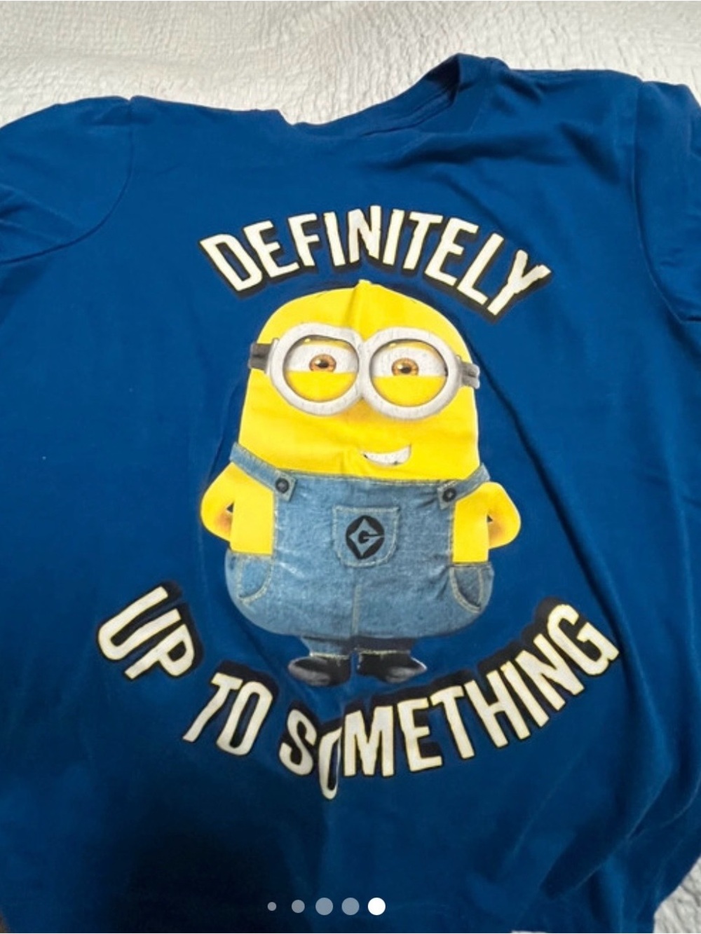 Kids Blue Minions 'Definitely Up To Something' Graphic Tee